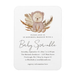 Boho Baby Sprinkle Uitnodiging met zoet Beer Magneet