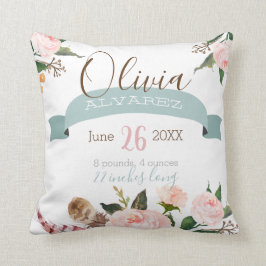 Boho baby stats, geboortekussen kussen