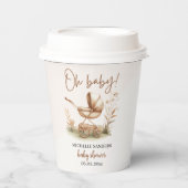 Boho Baby Stroller Minimalist Baby Shower Papieren Bekers (Voorkant)
