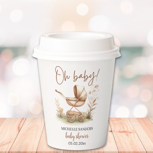 Boho Baby Stroller Minimalist Baby Shower Papieren Bekers