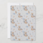 Boho baby teddy beer Baptism Invitation Kaart (Achterkant)