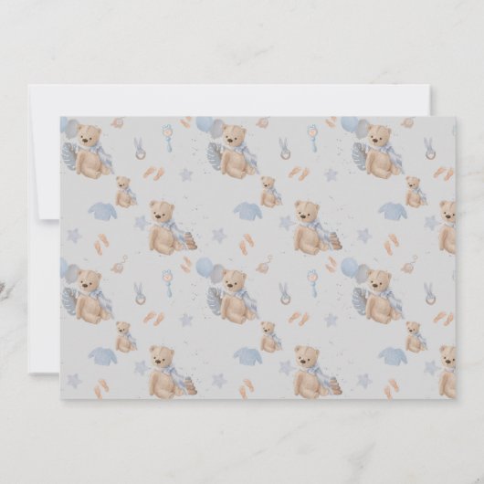Boho baby teddy beer Birthday Uitnodiging (Achterkant)