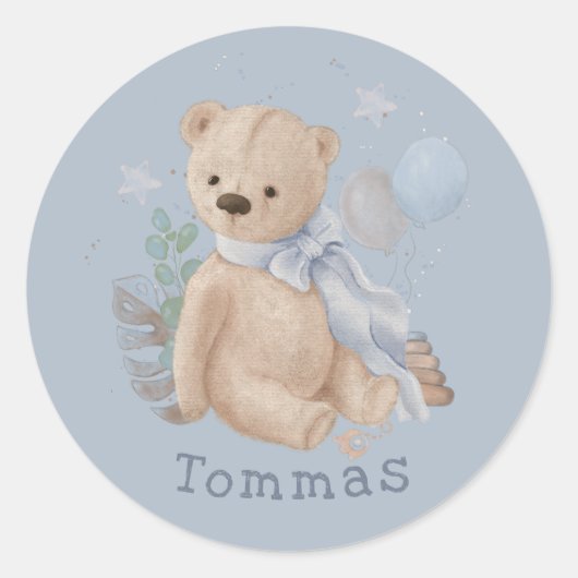 Boho baby teddy beer Classic Round Sticker (Voorkant)