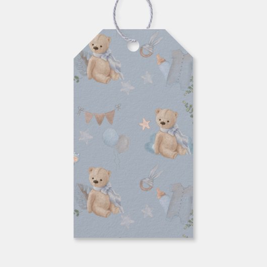Boho baby teddy beer Gift Labels Cadeaulabel (Achterkant)