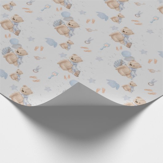 Boho baby teddy beer Verpakkingspapier Cadeaupapier (Hoek)