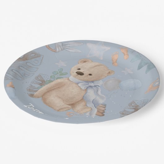 Boho baby teddy draagt papieren Borden Papieren Bordje (Gekanteld)