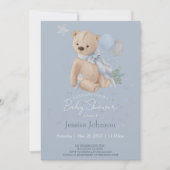 Boho baby teddybeer uitnodiging (Voorkant)