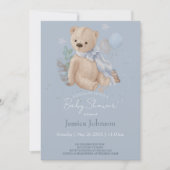 Boho baby teddybeer uitnodiging (Voorkant)