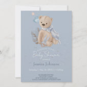 Boho baby teddybeer uitnodiging (Voorkant)