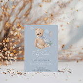 Boho baby teddybeer uitnodiging
