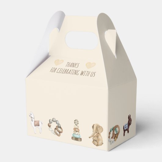 Boho Baby Toys Beige Favor Box Bedankdoosjes (Achterkant)