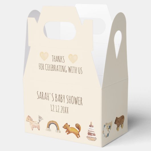 Boho Baby Toys Beige Favor Box Bedankdoosjes (Geopend)