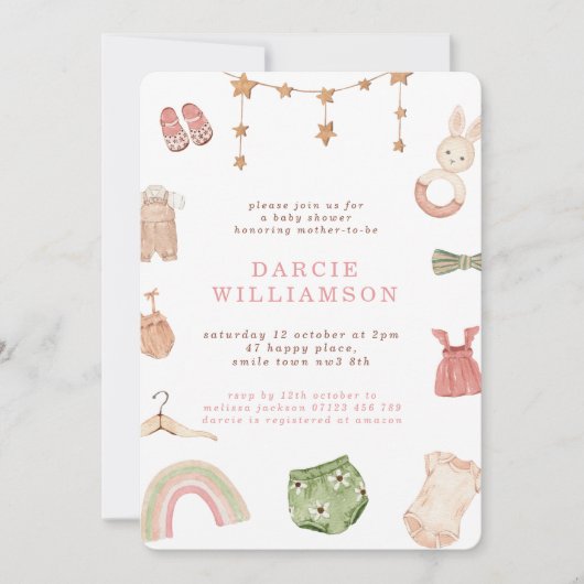 Boho  Baby Toys & Clothes Baby shower Kaart (Voorkant)