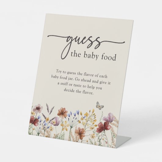 Boho Baby Voedselteken Reclamebord Met Voetstuk (Voorkant)