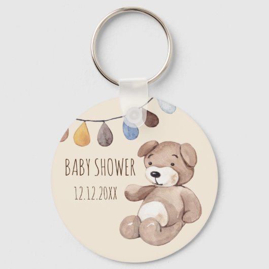 Boho Baby Waterverf Beer Beige sleutelhanger (Voorkant)