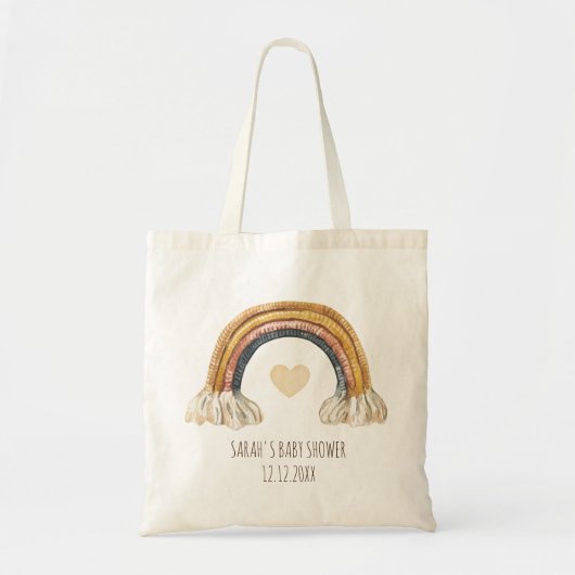 Boho Baby Waterverf Rainbow Fox Heart Canvas tas (Voorkant)