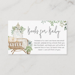 Boho Baby Wieg Baby shower Boeken voor Baby Informatiekaartje