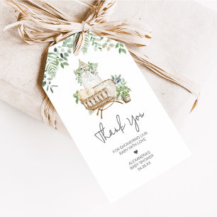 Boho Baby Wieg Baby shower voorkeurtags Cadeaulabel