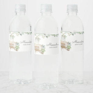 Boho Baby Wieg Baby shower Waterfles Etiket