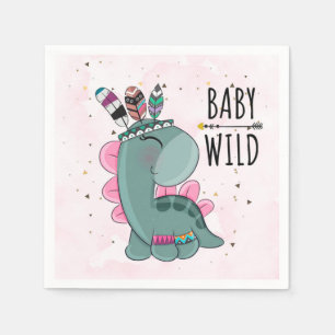 Boho Baby Wild Dinosaur Girl Baby shower Servet
