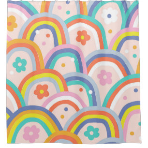 Boho baby zomerwhimsical regenboog naadloze patrou douchegordijn