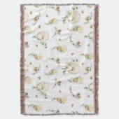 Boho babybibs regenbogen botanisch groenpatroon deken (Voorkant Verticaal)