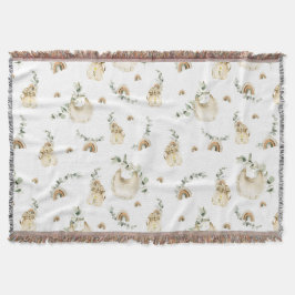 Boho babybibs regenbogen botanisch groenpatroon deken