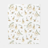 Boho babybibs regenbogen botanisch groenpatroon fleece deken (Voorkant)