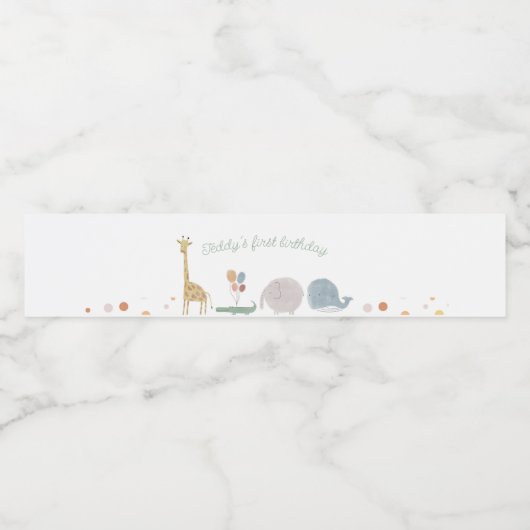 Boho-babydier Waterfles Etiket (Enkel label)