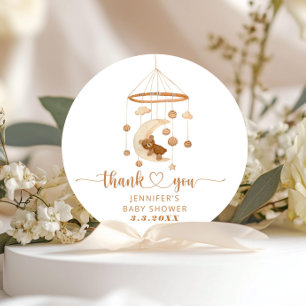 Boho babykamer mobiel bedankt ronde sticker