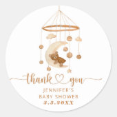 Boho babykamer mobiel bedankt ronde sticker (Voorkant)