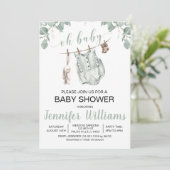 Boho babykleding baby shower-uitnodiging kaart (Staand voorkant)