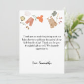 Boho babykleding bedankt baby shower (Staand voorkant)