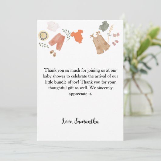 Boho babykleding bedankt baby shower (Staand voorkant)