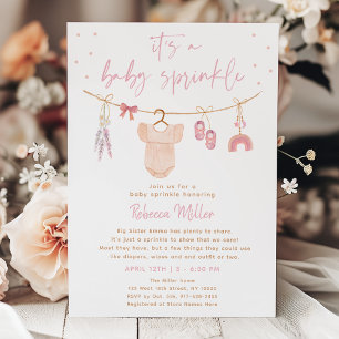 Boho Babykleding Blush Pink Sprinkle Kaart