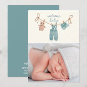 BOHO Babykleding Geboorte Aankondiging Kaart (Voorkant / Achterkant)