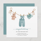 BOHO Babykleding Gefeliciteerd Kaart (Voorkant / Achterkant)