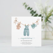 BOHO Babykleding Gefeliciteerd Kaart (Staand voorkant)