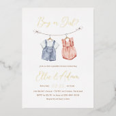 Boho Babykleding Geslacht onthullen Folie Uitnodiging (Voorkant)