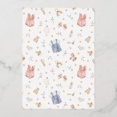 Boho Babykleding Geslacht onthullen Folie Uitnodiging (Achterkant)