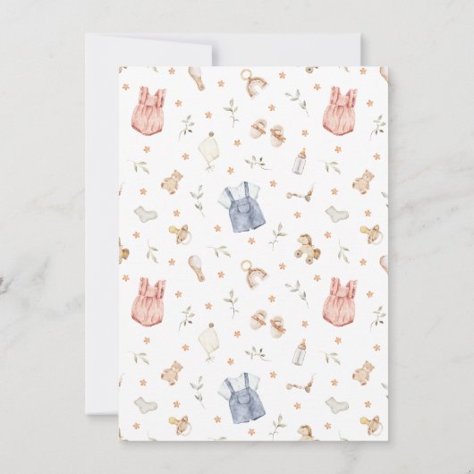 Boho Babykleding Geslacht onthullen Kaart (Achterkant)