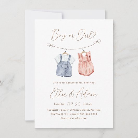 Boho Babykleding Geslacht onthullen Kaart (Voorkant)