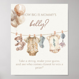 Boho Babykleding Hoe groot is de buik van mama Poster