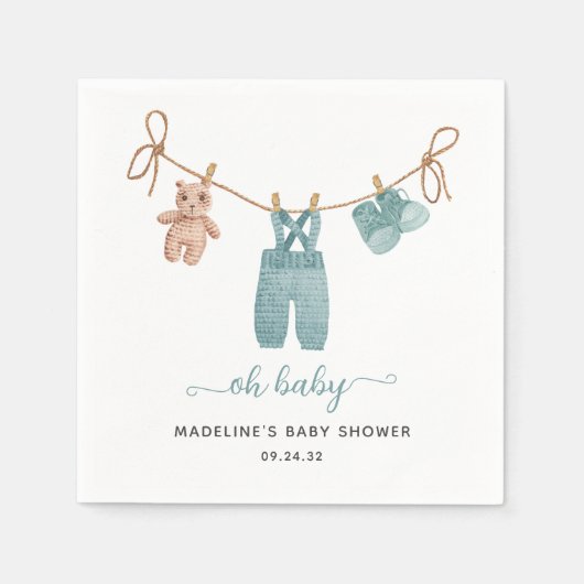 BOHO Babykleding Jongen Baby shower Servet (Voorkant)