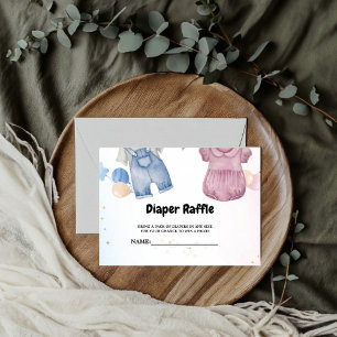 Boho babykleding Luier Raffle Verzoek Kaart