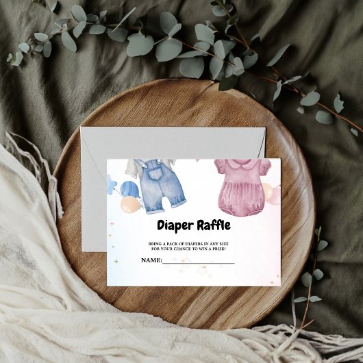Boho babykleding Luier Raffle Verzoek Kaart