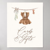 Boho Babykleding Meisje Baby shower Kaarten en ges Poster (Voorkant)