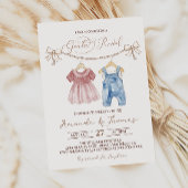 Boho Babykleding Roze Blauw Geslacht Onthulling Kaart