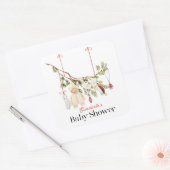 Boho Babykleding Wasserij Baby shower Vierkante Sticker (Envelop)