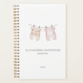 Boho Babykleding Watercolor Babysitter Service Planner (Voorkant)
